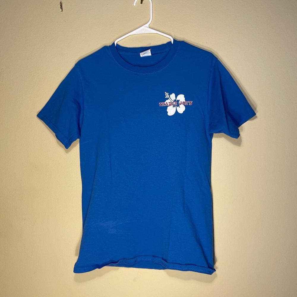 Small blue Trader Joe’s t shirt